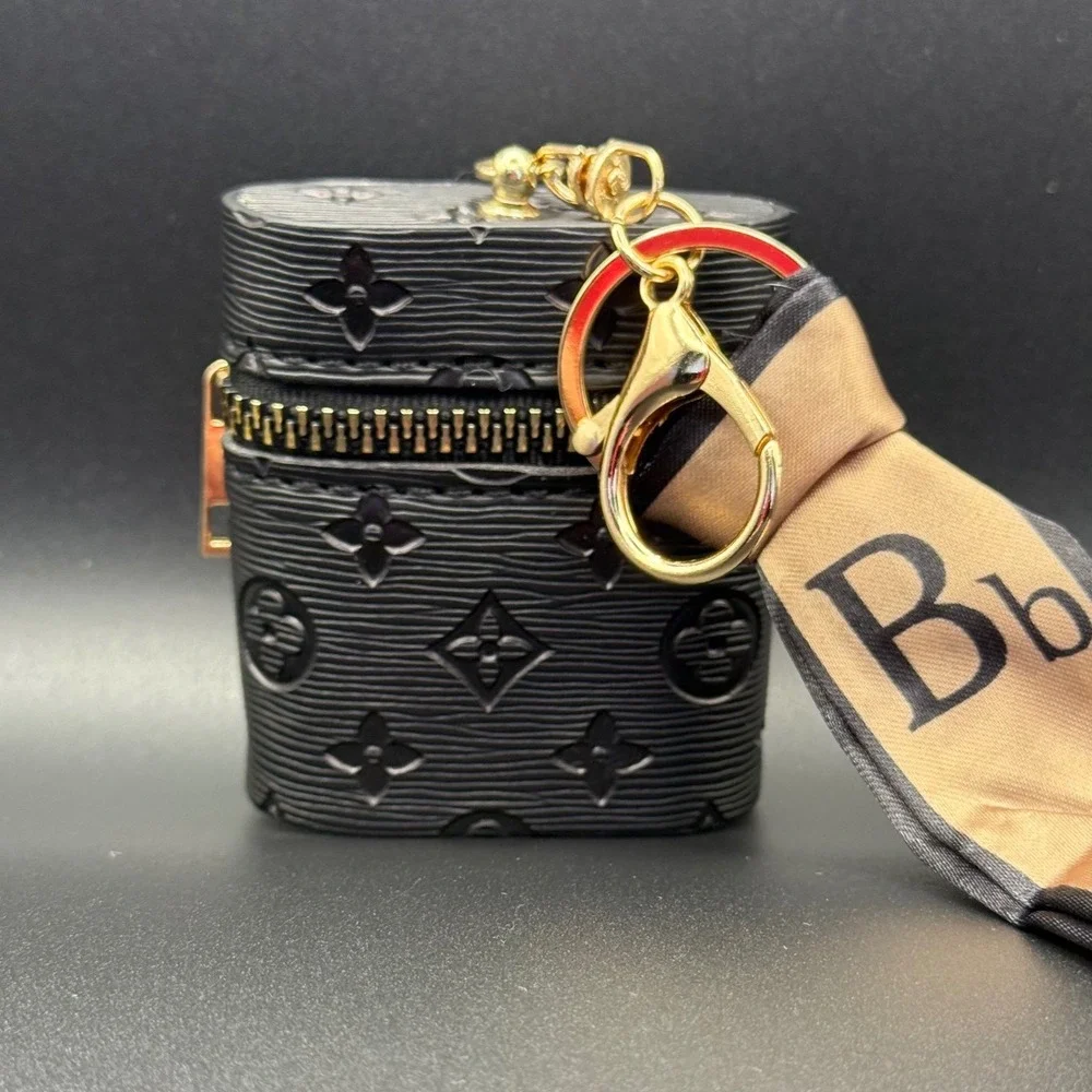 Zipper‎ Pouch Keychain Holder Black